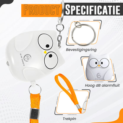 O.M.G Persoonlijk Alarm Uil Wit 130dB