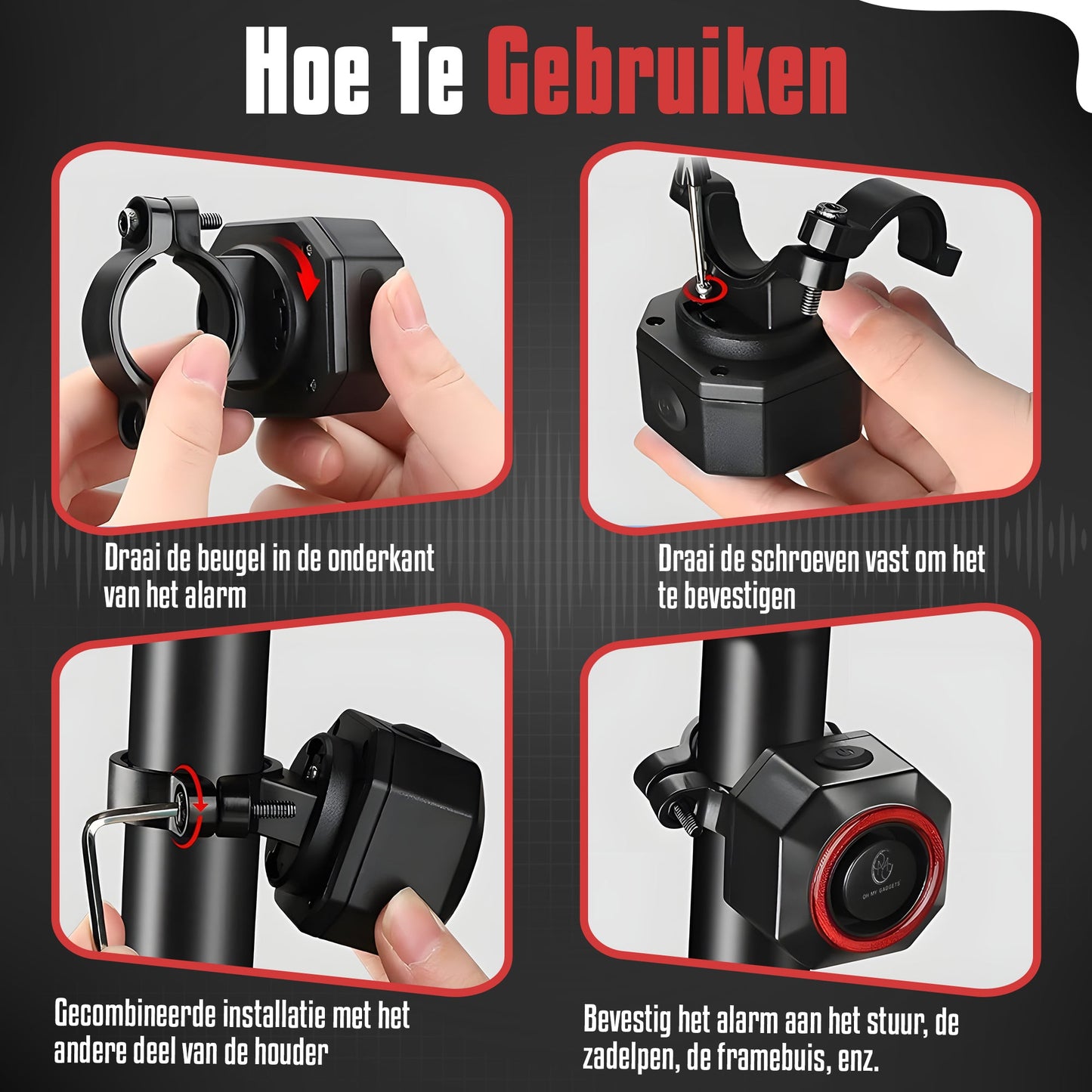 O.M.G Fietsalarm met Achterlicht en Remsensor - OMGSecurity