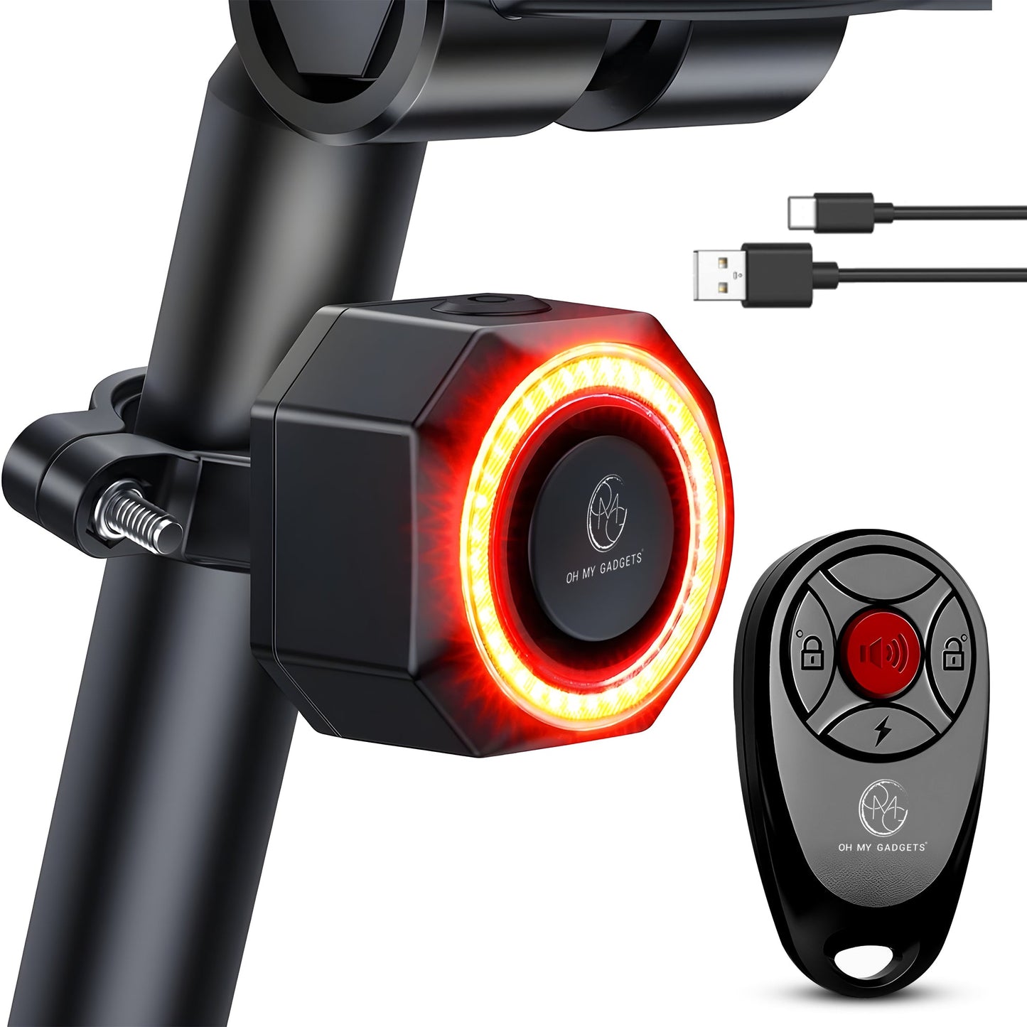 O.M.G Fietsalarm met Achterlicht en Remsensor - OMGSecurity