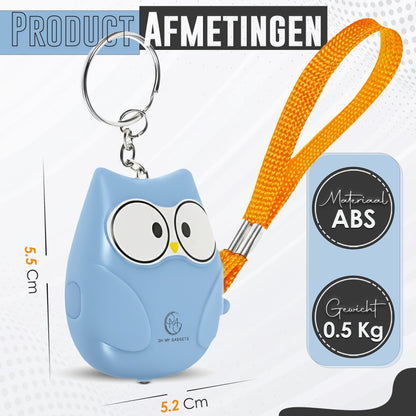 O.M.G Persoonlijk Alarm Uil Blauw 130dB - OMGSecurity