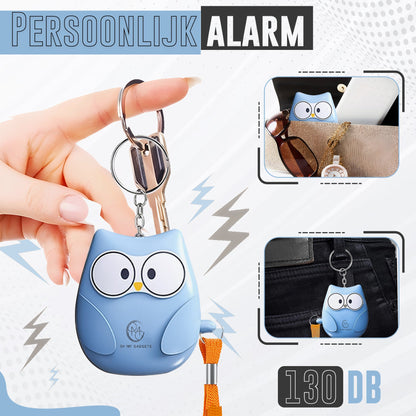 O.M.G Persoonlijk Alarm Uil Blauw 130dB - OMGSecurity
