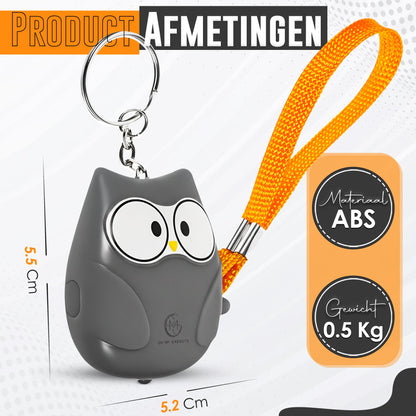 O.M.G Persoonlijk Alarm Uil Grijs 130dB - OMGSecurity