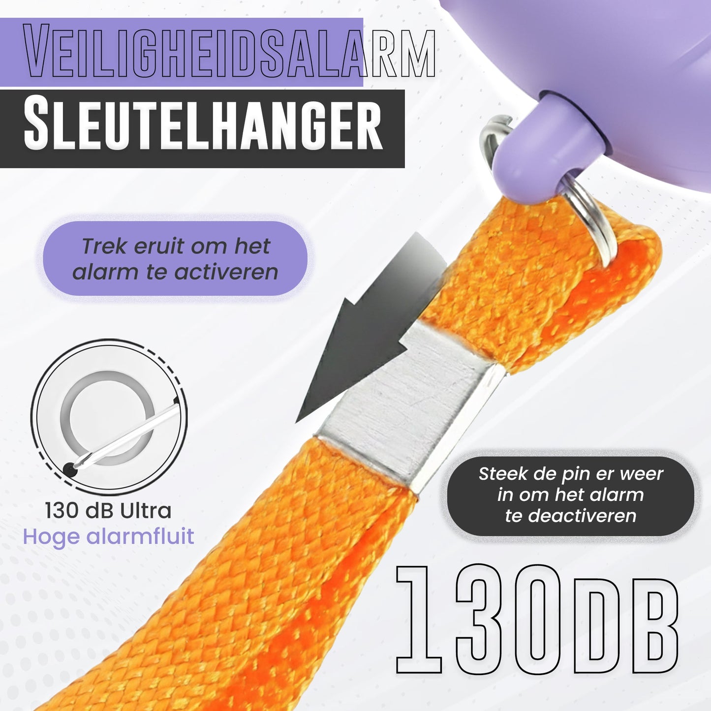 O.M.G Persoonlijk Alarm Uil Paars 130dB - OMGSecurity