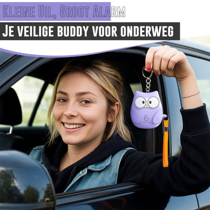 O.M.G Persoonlijk Alarm Uil Paars 130dB - OMGSecurity