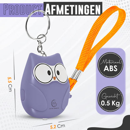 O.M.G Persoonlijk Alarm Uil Paars 130dB - OMGSecurity